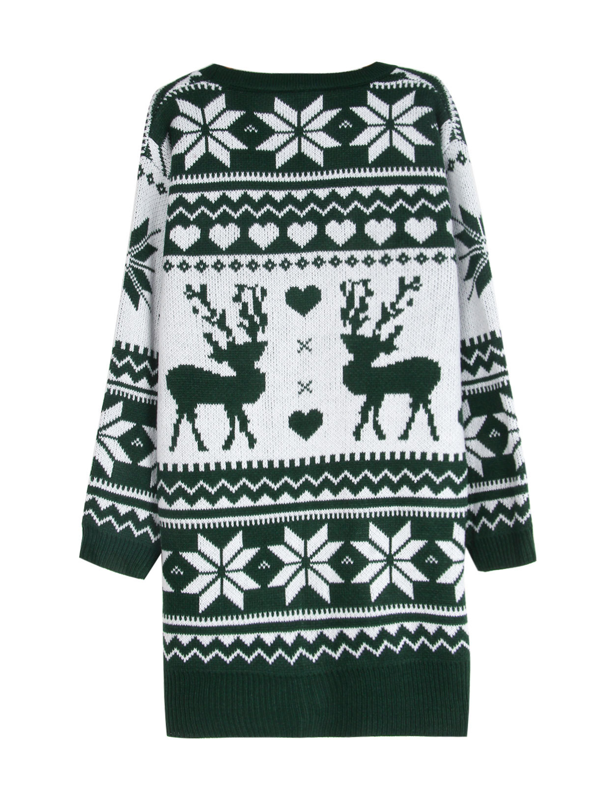 Womens Christmas Knit Cardigan Long Open Front Knit Sweater Winter Outerwear